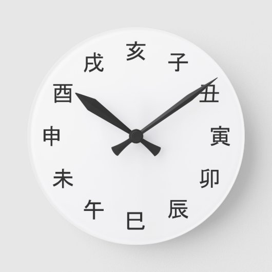 Chinese Zodiac Kanji Clock -  ラウンド壁時計 (正面)