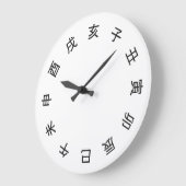 Chinese Zodiac Kanji (rotated) Clock -  ラージ壁時計 (傾斜)