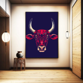 Chinese Zodiac Ox Wall Art Print Japandi Decor キャンバスプリント