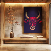 Chinese Zodiac Ox Wall Art Print Japandi Decor キャンバスプリント