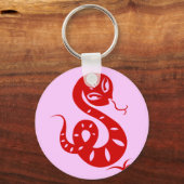 CHINESE ZODIAC PAPERCUT SNAKE ILLUSTRATED SHIRT キーホルダー (正面)