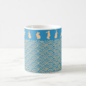 Chinese Zodiac Rabbit Blue Gold Mug コーヒーマグカップ (中央)