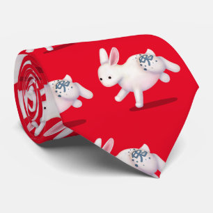 Chinese Zodiac Rabbit Cute Astrology Sign ネクタイ