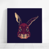 Chinese Zodiac Rabbit Wall Art Print Rustic Decor キャンバスプリント