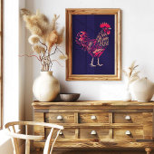 Chinese Zodiac Rooster Wall Art Print | Japandi  キャンバスプリント