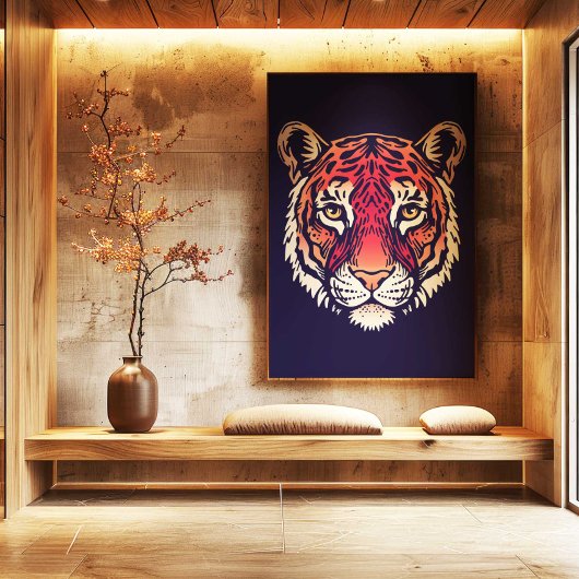 Chinese Zodiac Tiger Wall Art Print Japandi Decor キャンバスプリント