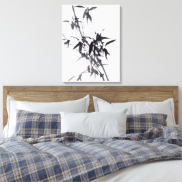 Chinesische Kunst mit Bambusmalerei キャンバスプリント