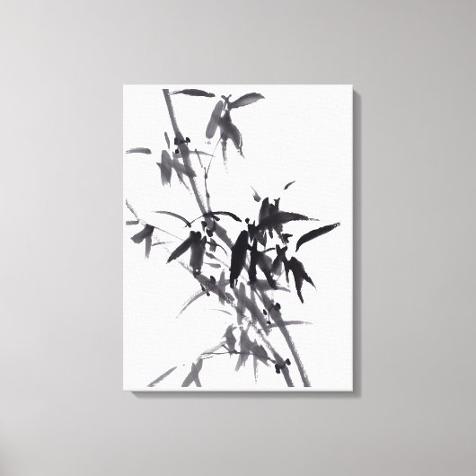 Chinesische Kunst mit  Bambusmalerei  キャンバスプリント (正面)
