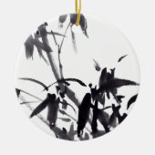 Chinesische Kunst mit Bambusmalerei セラミックオーナメント (正面)