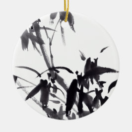 Chinesische Kunst mit Bambusmalerei セラミックオーナメント