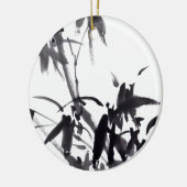 Chinesische Kunst mit Bambusmalerei セラミックオーナメント (左)