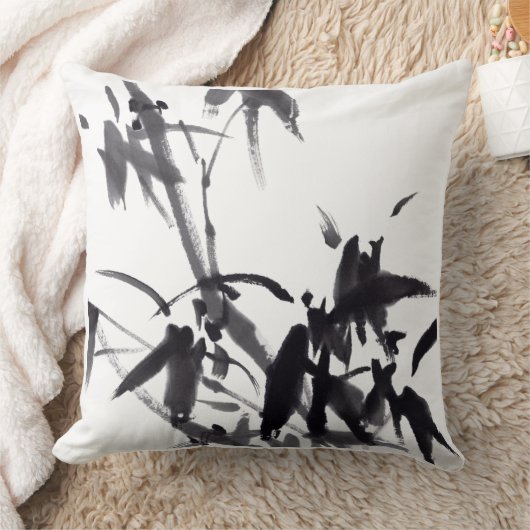 Chinesische Kunst mit Bambusmotiv クッション (ブランケット)