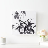 Chinesische Kunst mit Bambusmotiv スクエア壁時計 (ホーム)