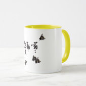 Chinesische Kunst mit Kalligraphie & Hummelmotiv マグカップ (正面右)