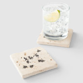 Chinesische Kunst mit Kalligraphie & Hummelnmalere ストーンコースター (横)