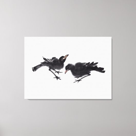 Chinesische Kunst mit Vogelmotiv キャンバスプリント (正面)