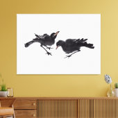 Chinesische Kunst mit Vogelmotiv キャンバスプリント (インサイチュ (リビング))