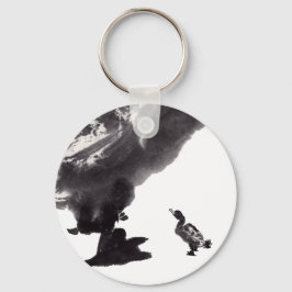 Chinesische Tuschekunst mit Entenmotiv キーホルダー