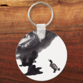 Chinesische Tuschekunst mit Entenmotiv キーホルダー (正面)