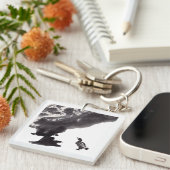 Chinesische Tuschekunst mit Entenmotiv キーホルダー (正面右)