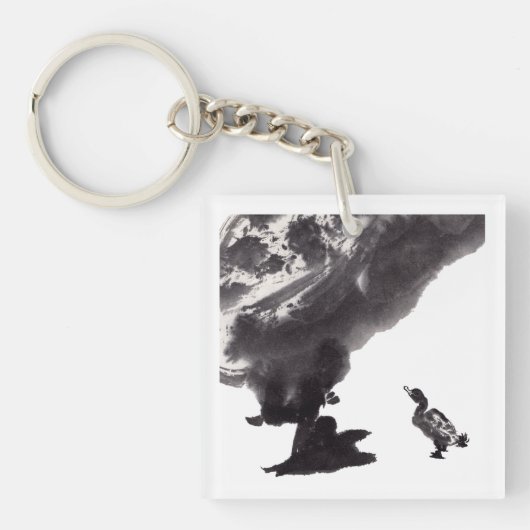 Chinesische Tuschekunst mit Entenmotiv キーホルダー (正面)