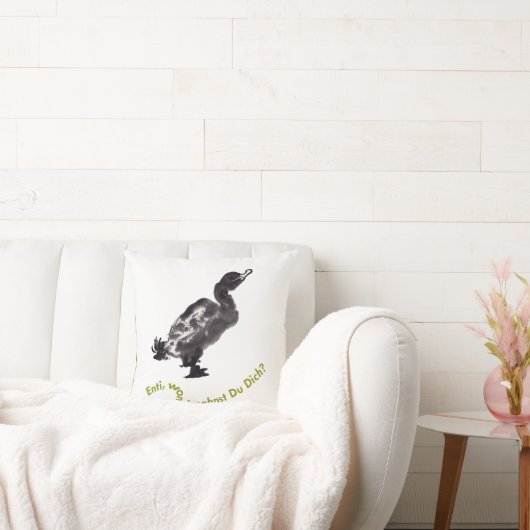 Chinesische Tuschekunst mit Entenmotiv クッション (ソファ)