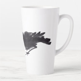 Chinesische Tuschekunst mit Vogelmotiv カフェラテマグ