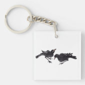Chinesische Tuschekunst mit Vogelmotiv キーホルダー (正面)