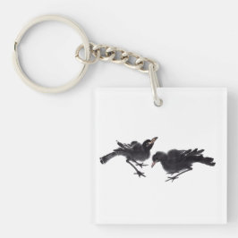 Chinesische Tuschekunst mit Vogelmotiv キーホルダー