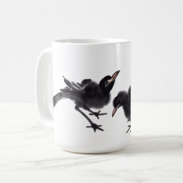 Chinesische Tuschekunst mit Vogelmotiv コーヒーマグカップ