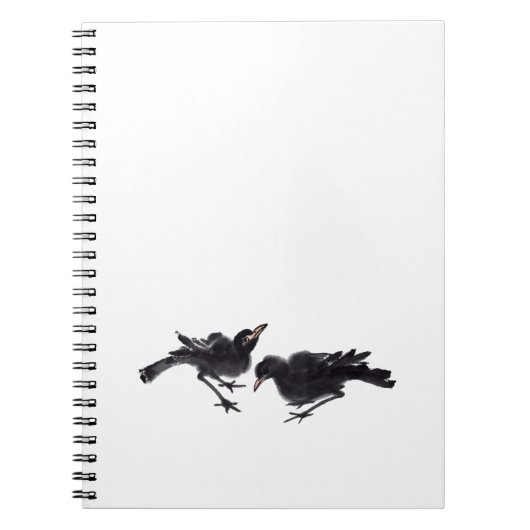 Chinesische Tuschekunst mit Vogelmotiv ノートブック (正面)