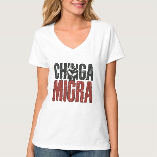 Chinga La Migaアンチ-ICEシャツ – ヴィンテージ耐性 Tシャツ (正面)