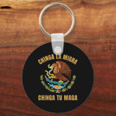 Chinga La Miga Chinga Tuメキシコ移民の権利 キーホルダー (正面)