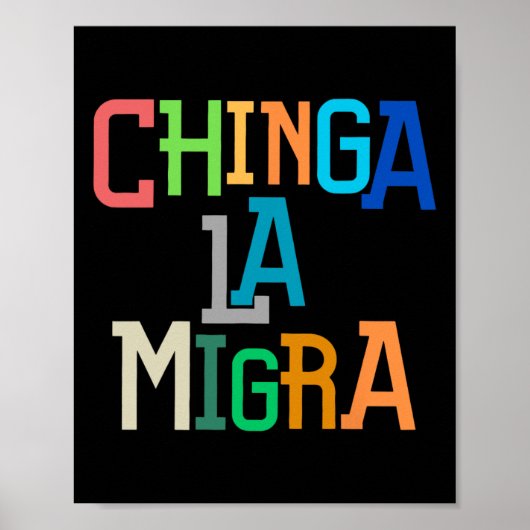 Chinga La Migra面白いトランプ反対派 ポスター (正面)
