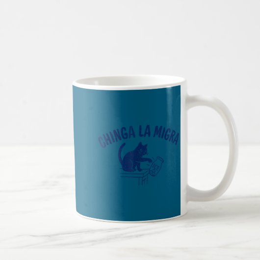 Chinga la migra 氷を廃止 人権啓発 コーヒーマグカップ (右)