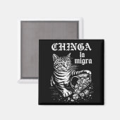 Chinga la migra 猫の面白いミーム 男女兼用 マグネット (正面/裏面)