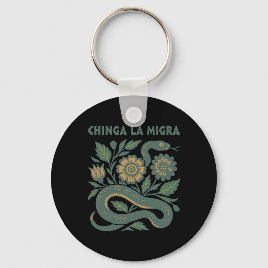 Chinga La Migra 移民 トランプ 2025 キーホルダー (正面)