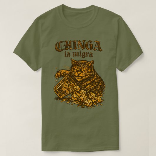 Chinga la migra Cat anti-ICE | Political Protest  Tシャツ (デザイン正面)