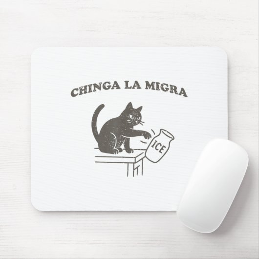 Chinga La Migra Immigration Abolish Ice Funny Cat  マウスパッド (マウス)
