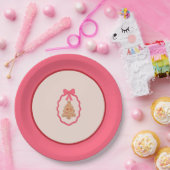 Chingerbread Christmas Tree Pink Christmas Plate  ペーパープレート (パーティー)
