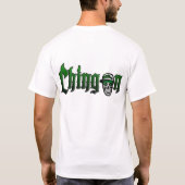 chingonのスカルの帽子の緑3 tシャツ (裏面)