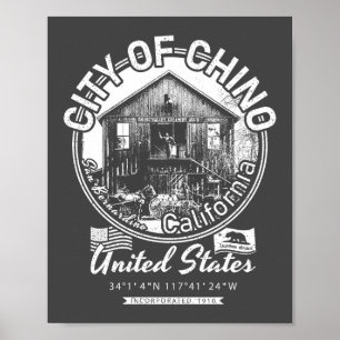 CHINO SAN BERNARDINO CALIFORNIA - CITY OF CHINO CA ポスター