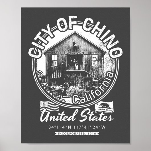 CHINO SAN BERNARDINO CALIFORNIA - CITY OF CHINO CA ポスター (正面)