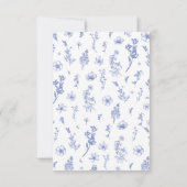 Chinoise エレガント Dusty BlueフローラRSVPカード 招待状 (裏面)