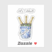 ChinoiserieのシャンパンIce Bucket Vinyl Sticker シール (シート)