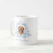 Chinoiserieの紋章に入った犬の写真 | 最高の犬 コーヒーマグカップ (正面左)