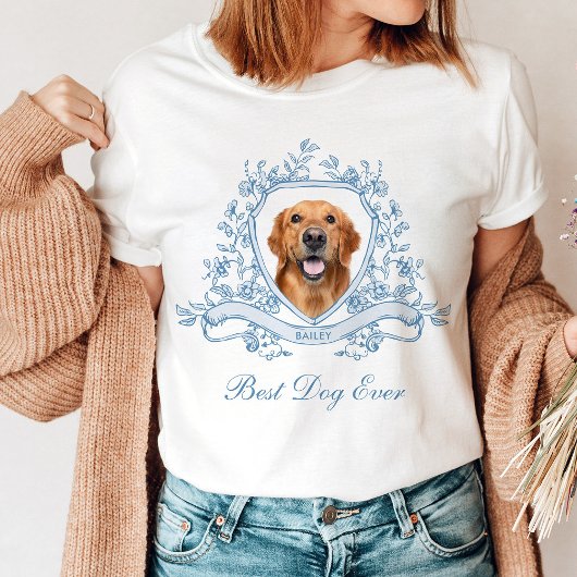 Chinoiserieの紋章に入った犬の写真 | 最高の犬 tシャツ