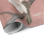 Chinoiserieほこりっぽいピンクのさくらんぼの花の背景 ラッピングペーパー (ロールコーナー)