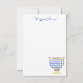 Chinoiserieウォーターカラーシックな花瓶サンキューカード サンキューカード (正面)