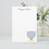 Chinoiserieウォーターカラーシックな花瓶サンキューカード サンキューカード (スタンド正面)